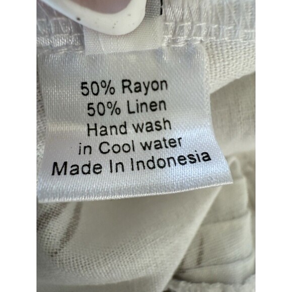 Sole‎ Linen long skirt traditional belt white boho chic rayon contemporary XS - Picture 9 of 10